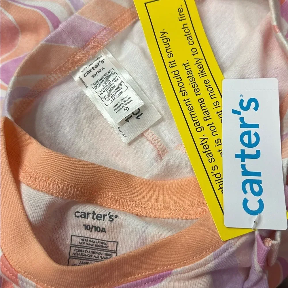 Carter’s Snug Fit Shirt Sleeve Pants 2pc Pajama PJ Set NEW Size 10